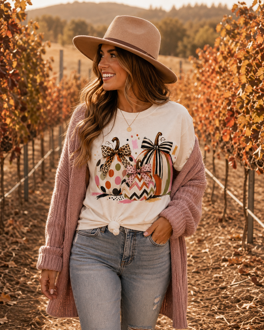 Pretty in Pumpkin | Boutique Fall Graphic Tee 🎀🍂  Jersey Short Sleeve Tee