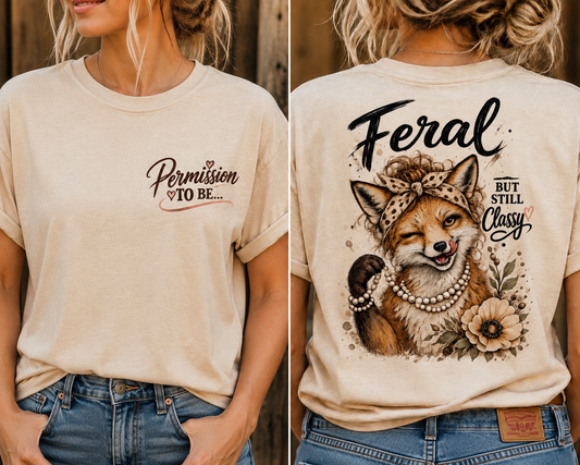 Feral But Still Classy Fox T-Shirt — Cute Vintage Fox Graphic Tee