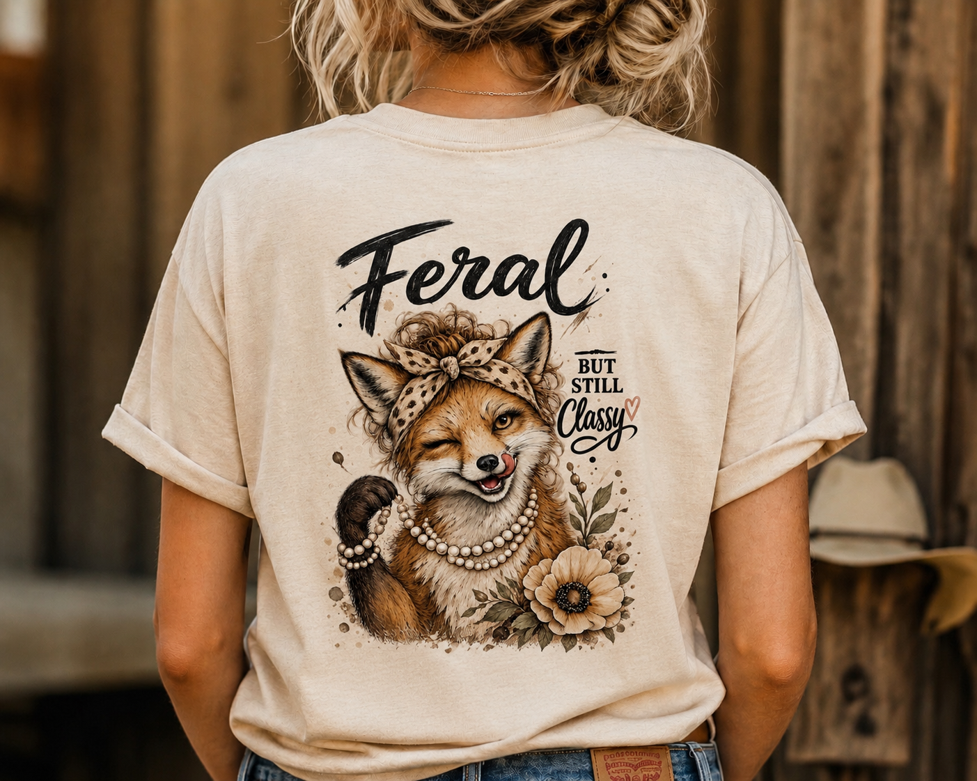 Feral But Still Classy Fox T-Shirt — Cute Vintage Fox Graphic Tee