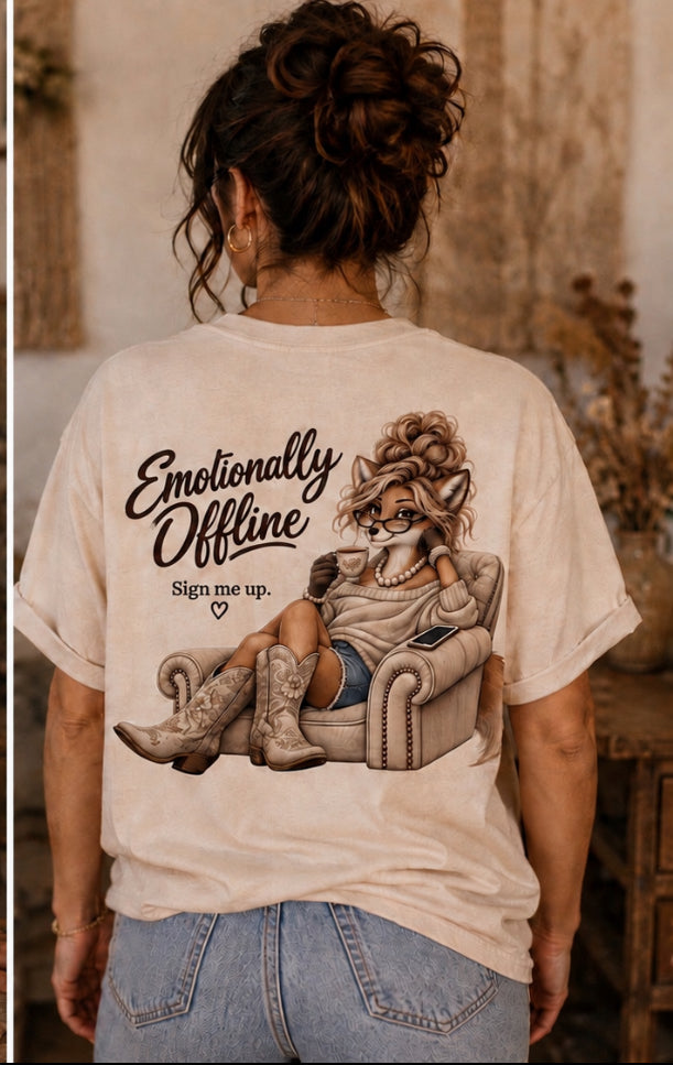 T‑Shirt — "Emotionally Offline" Relaxed Fox Graphic Tee
