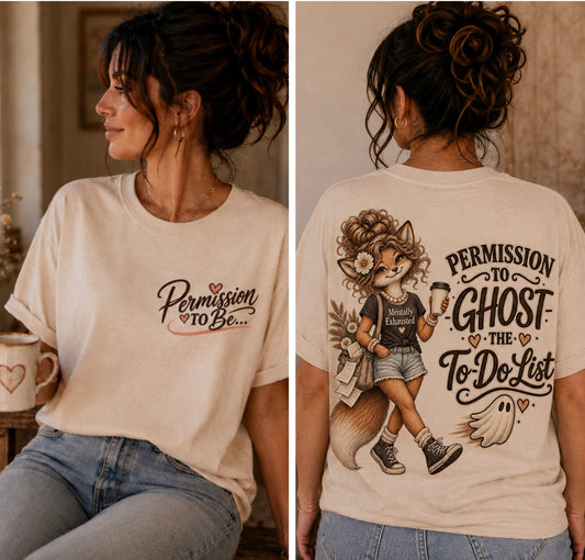 Ghost the To-Do List T-Shirt — Cute Fox Girl Halloween Graphic Tee