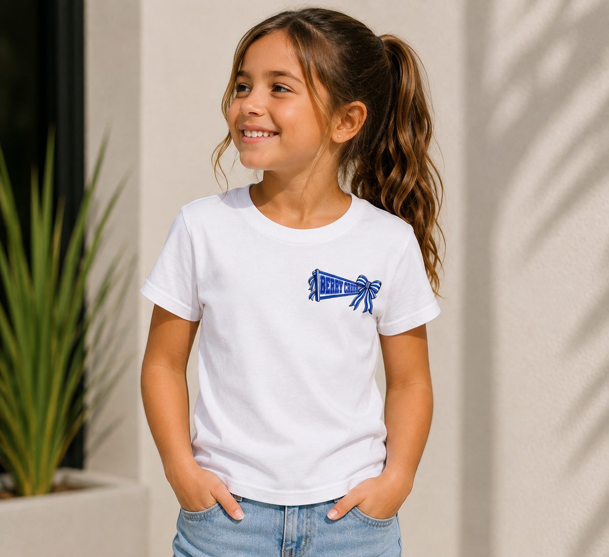 Youth Tee with Blue Firecracker Chest Graphic