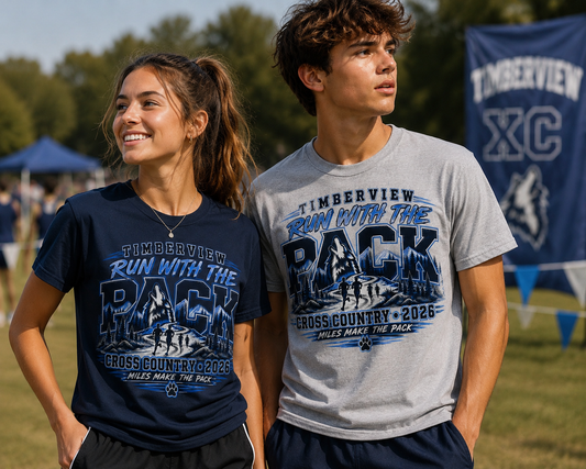 Run With The Pack Cross Country T-Shirt – Timberview 2026 Race Tee