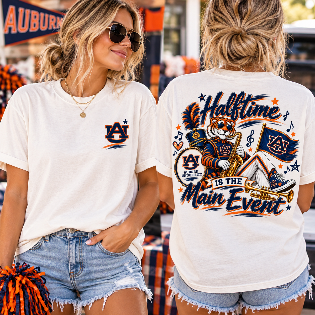 Auburn Halftime T-Shirt — 'Halftime is the Main Event' Game Day Tee