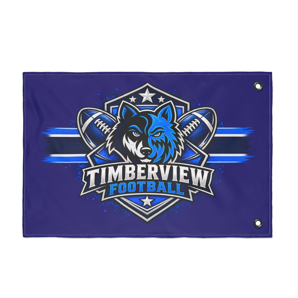Timberview Football Wolf Flag - Double-Sided Team Banner