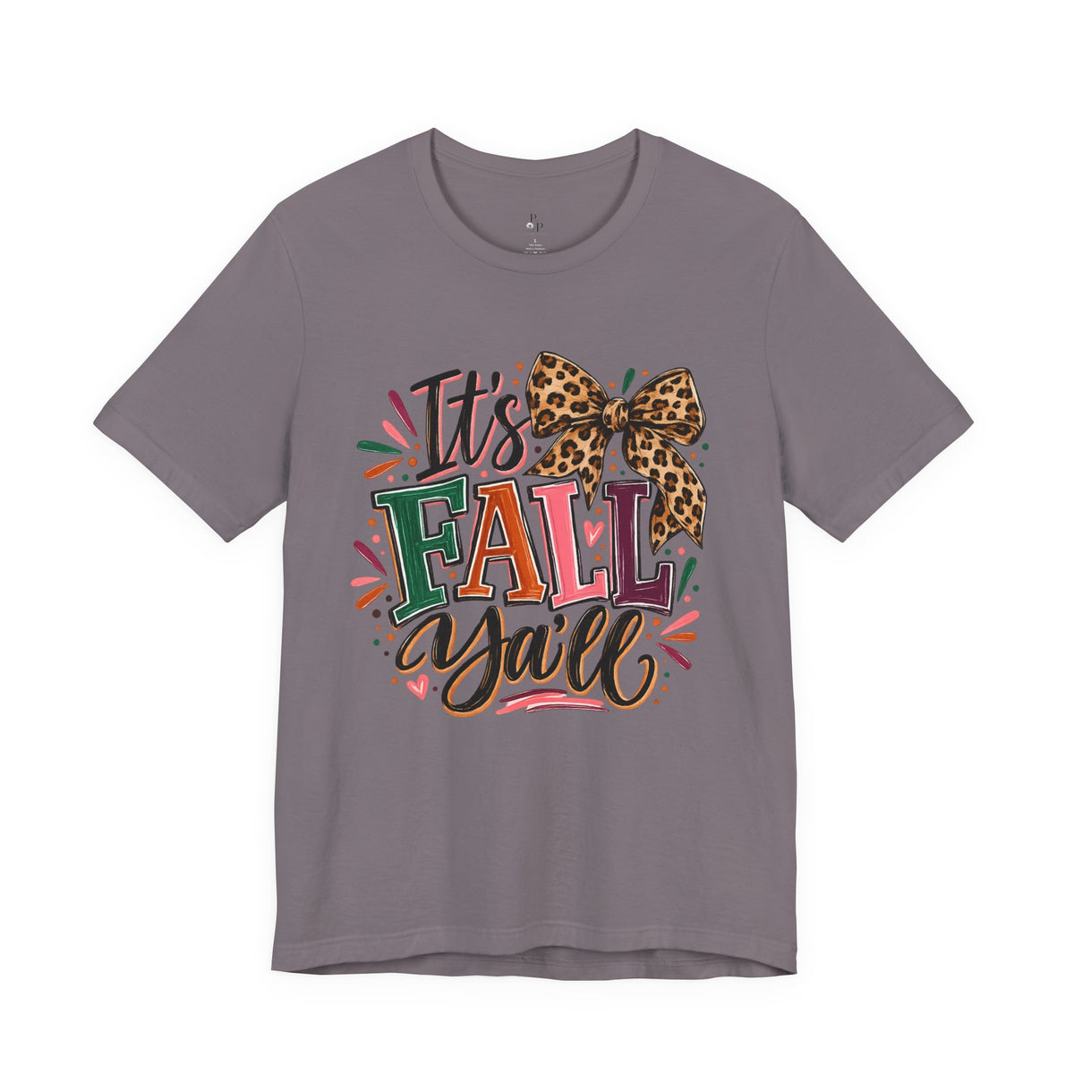It's Fall Y'all Tee — Leopard Bow Autumn Graphic T-Shirt