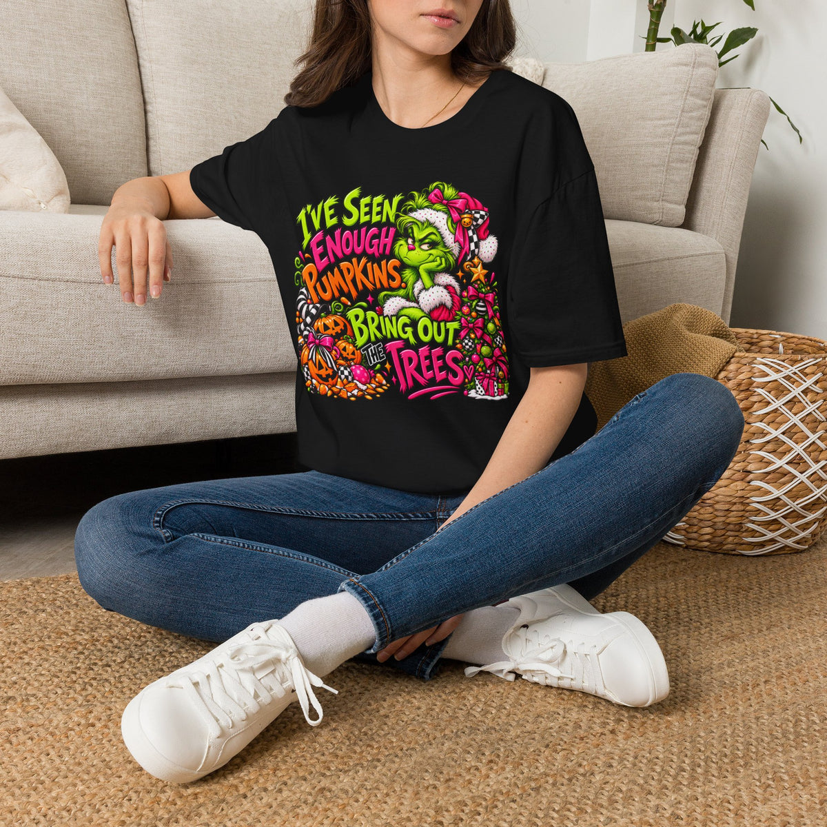 T-Shirt — "I’ve Seen Enough Pumpkins to Bring Out the Trees" Holiday Grinch Graphic Tee