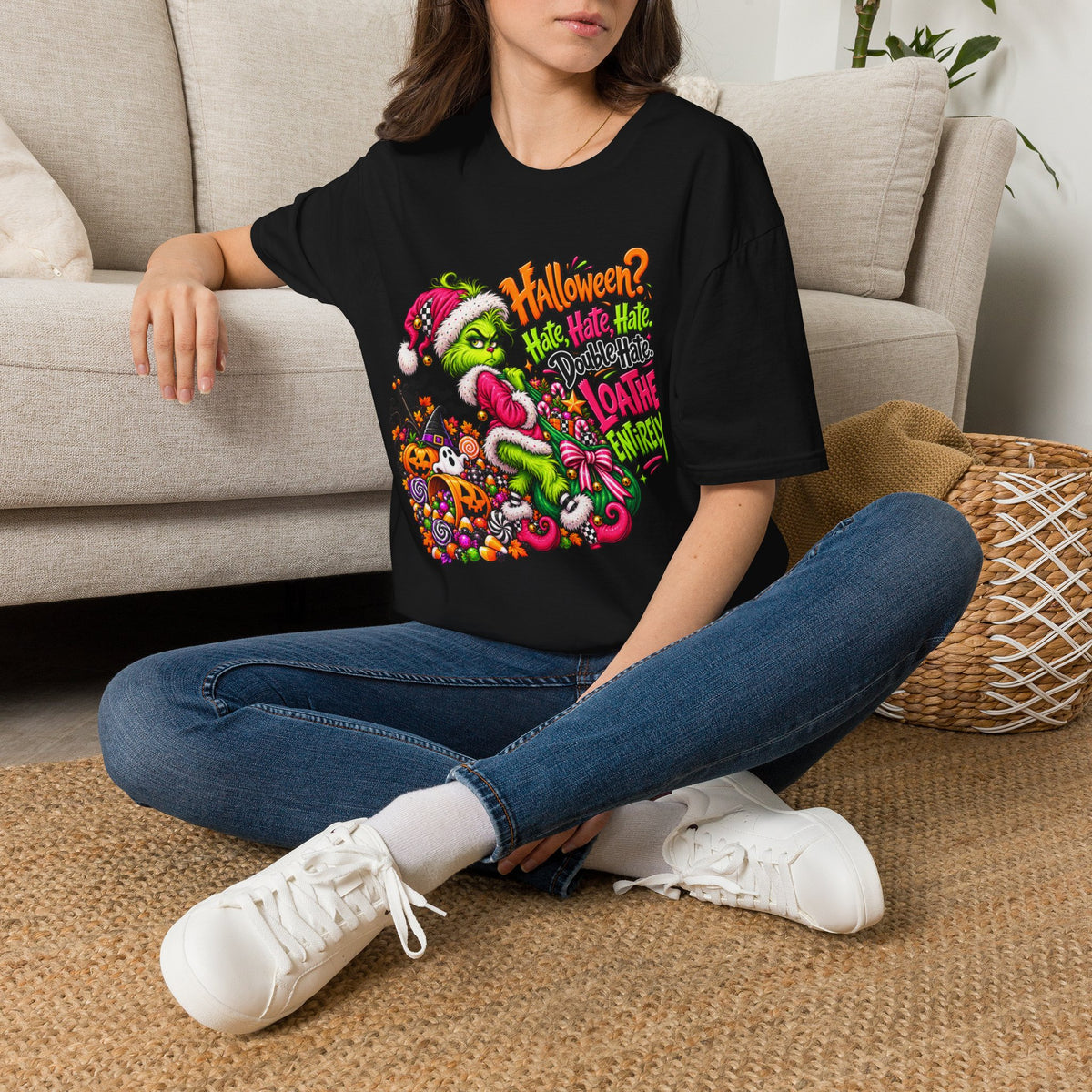 Grinch Halloween T-Shirt — "Halloween? Bah Humbug!" Festive Spooky Holiday Tee