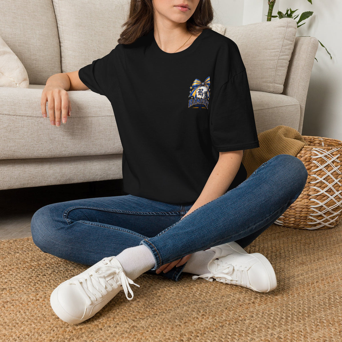 Rampart High School Football Tee — 'Rampart' Vintage Helmet & Football Design