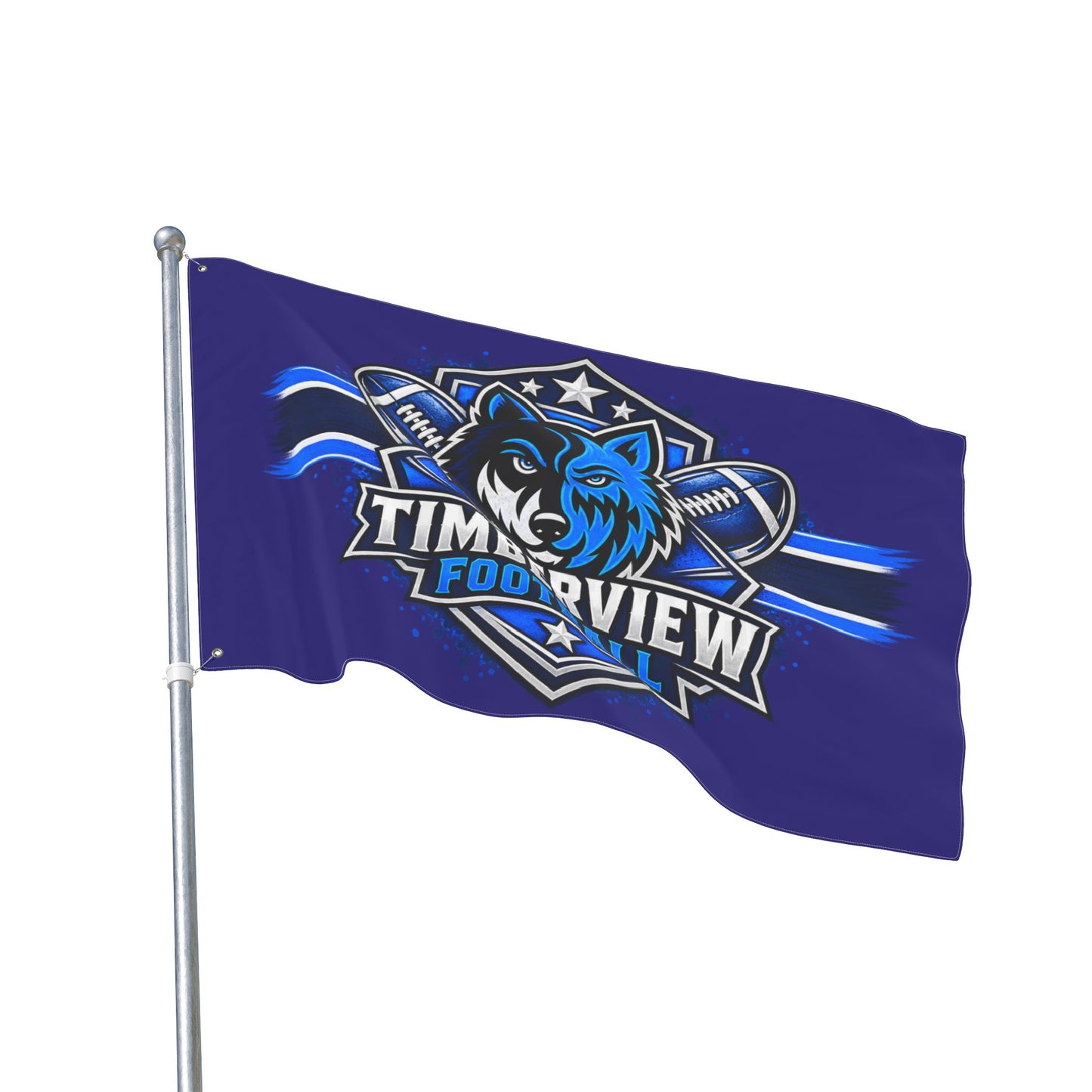 Timberview Football Wolf Flag - Double-Sided Team Banner