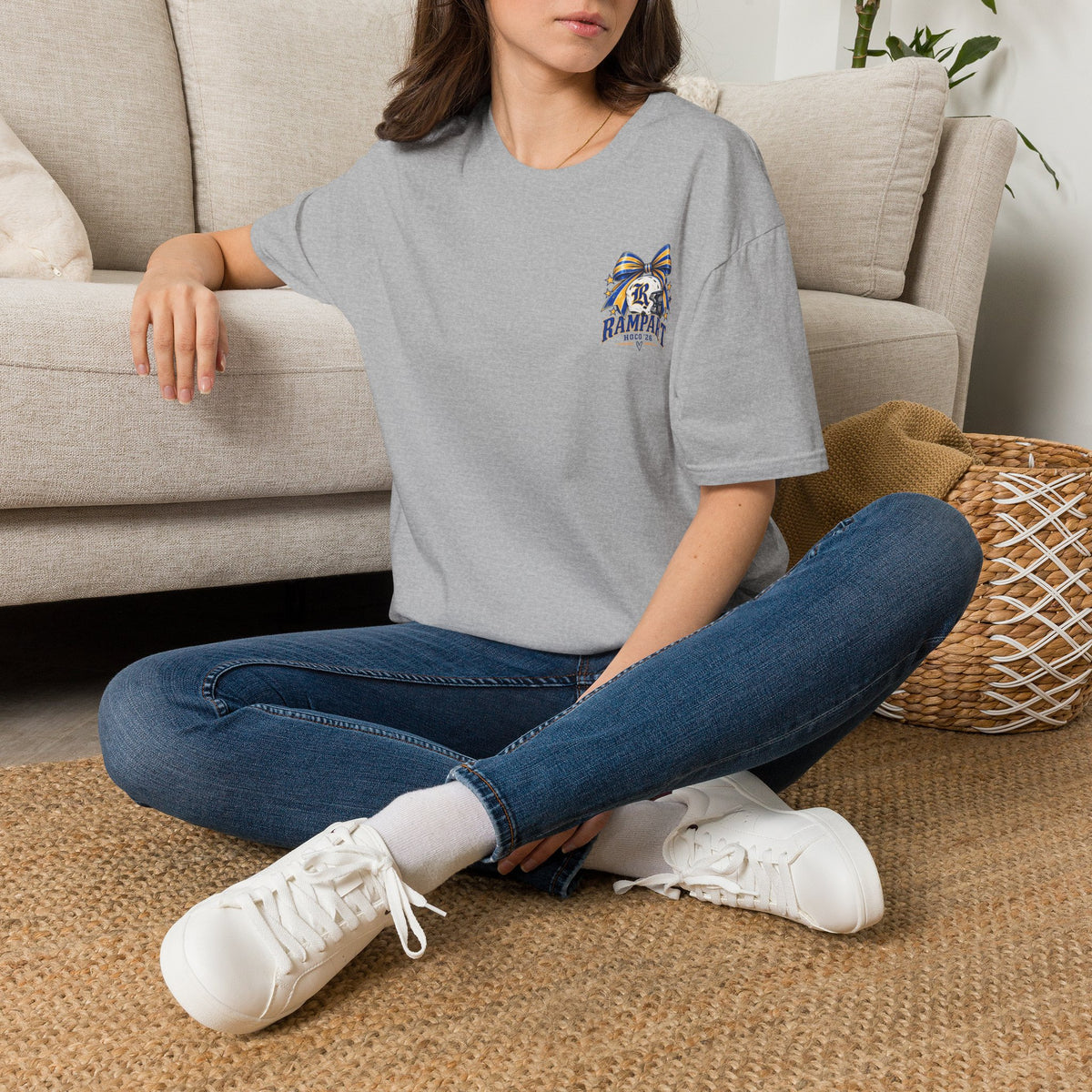 Rampart High School Football Tee — 'Rampart' Vintage Helmet & Football Design