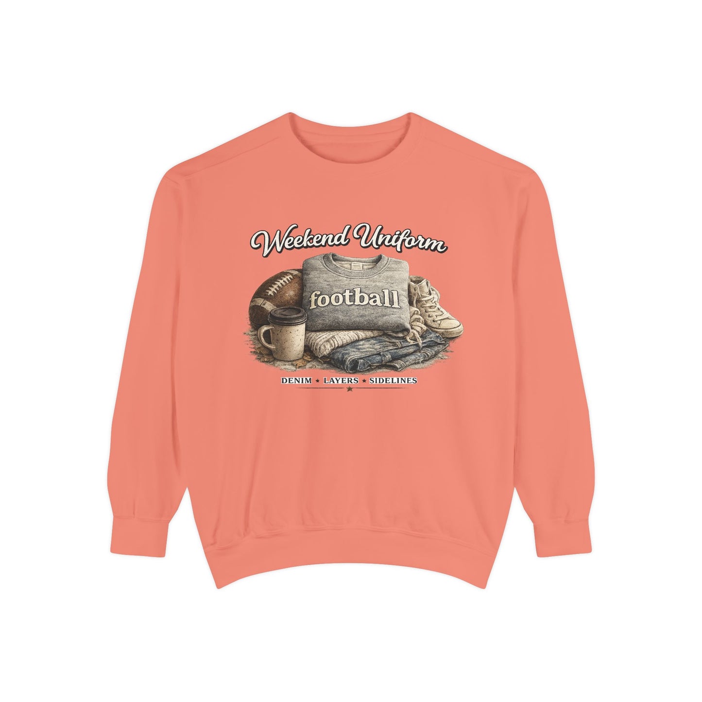 Football Sweatshirt - Unisex Garment-Dyed Sweatshirt