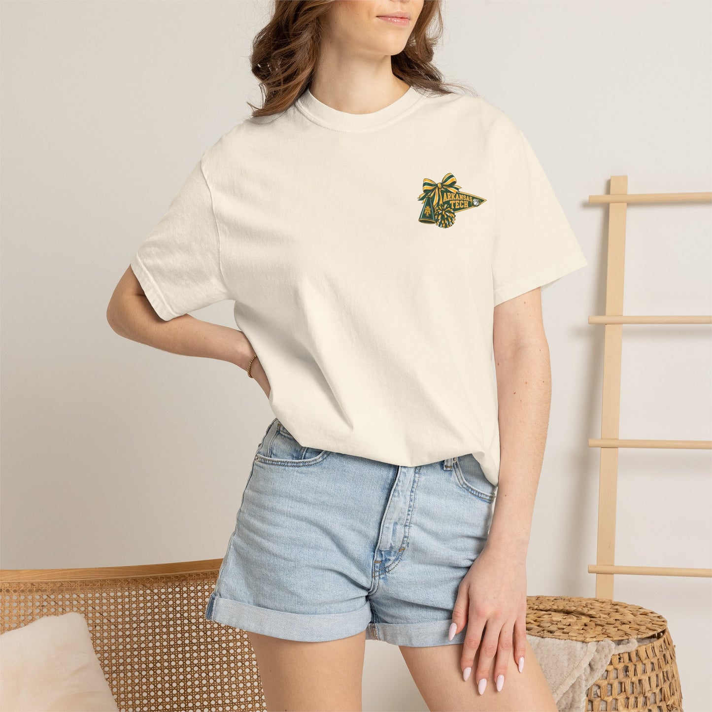 Sideline & Band Mom T-Shirt — "She’s On The Sideline, She Is Also In The Band" Football Cheer Tee