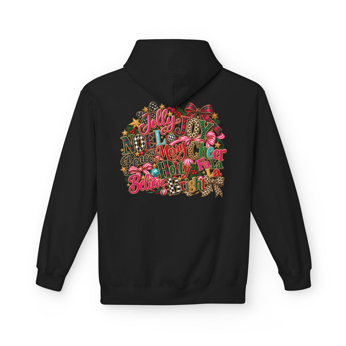 Christmas Typography and Bow Hoodie