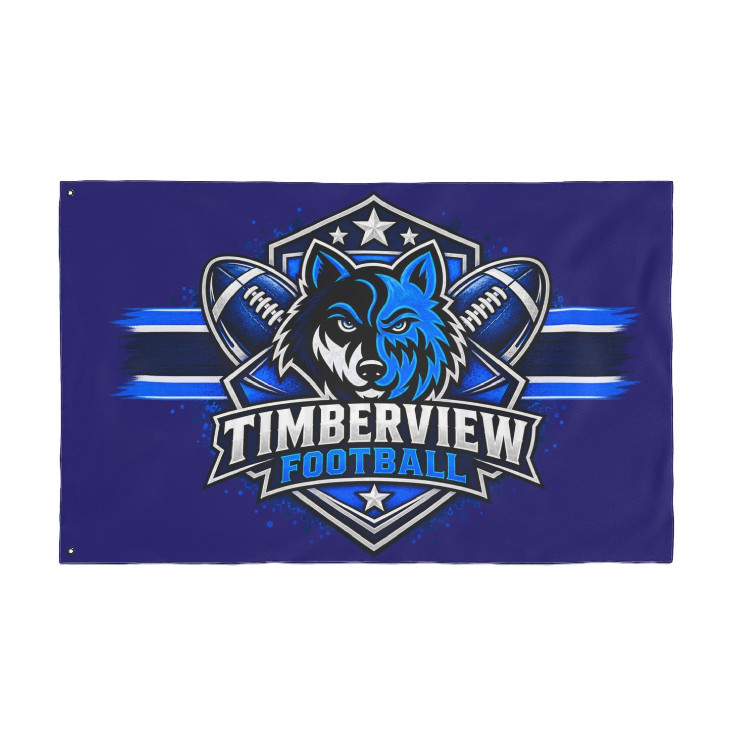 Timberview Football Wolf Flag - Double-Sided Team Banner