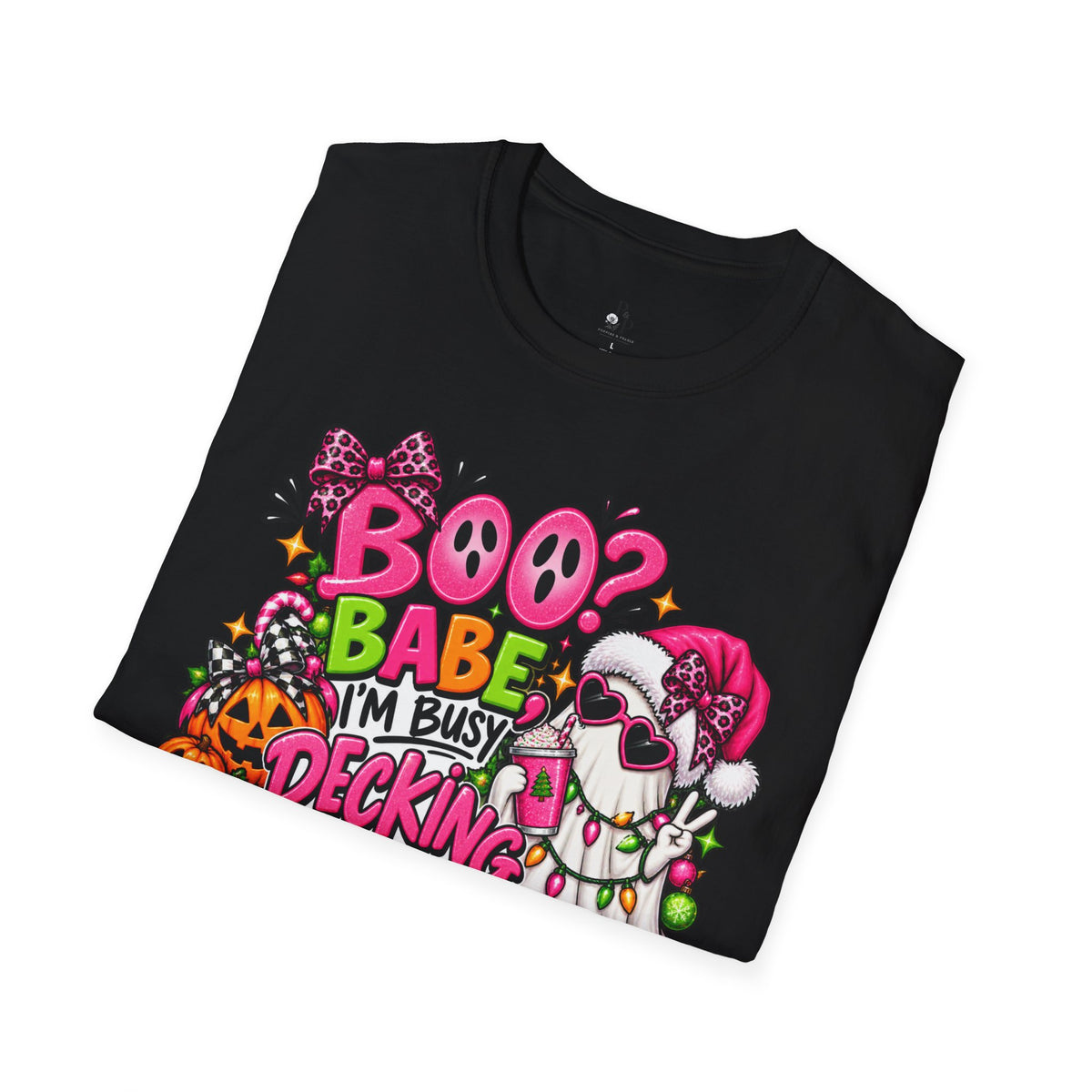 Decking the Halls Boo Babe T-Shirt — Cute Halloween-Christmas Mashup Tee