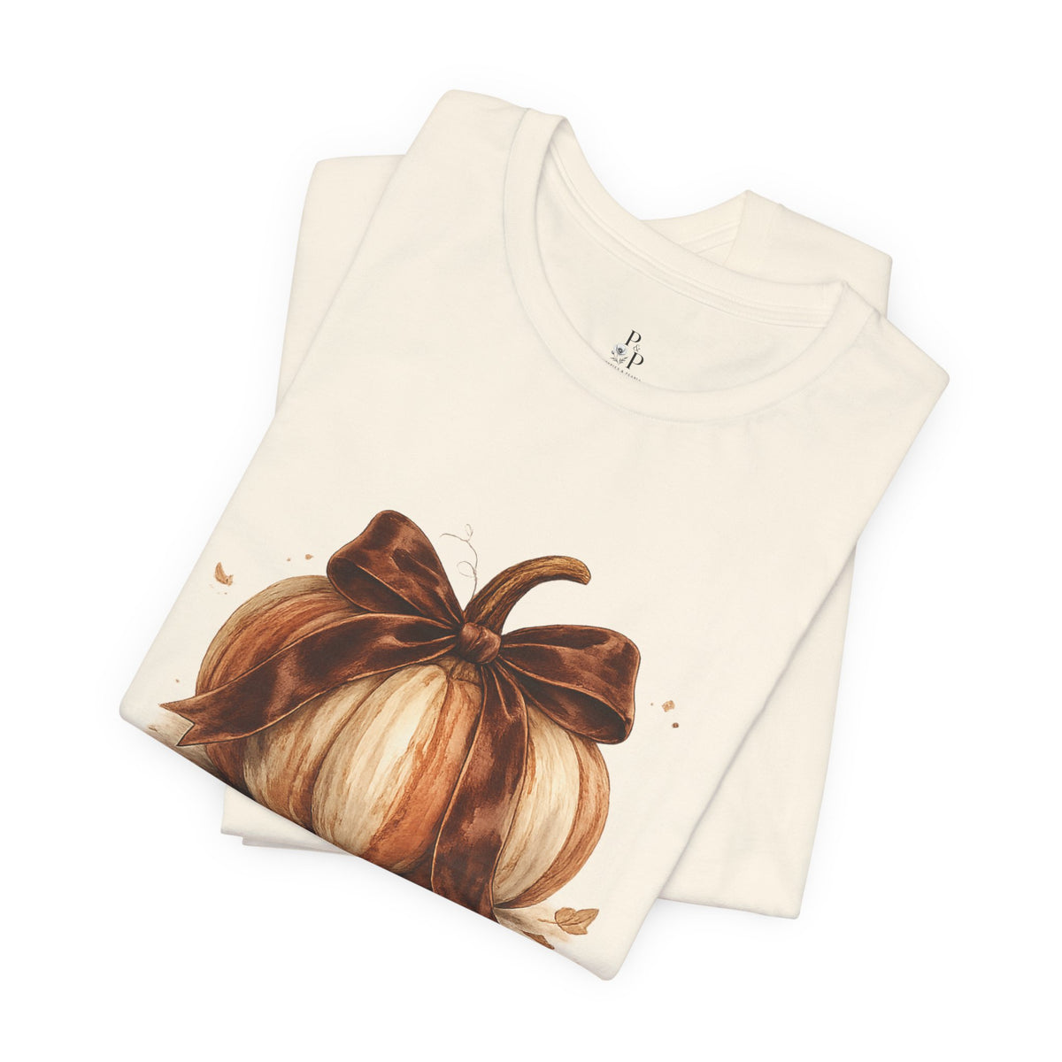 Pumpkin Bow Tee – Watercolor Fall Pumpkin T-Shirt