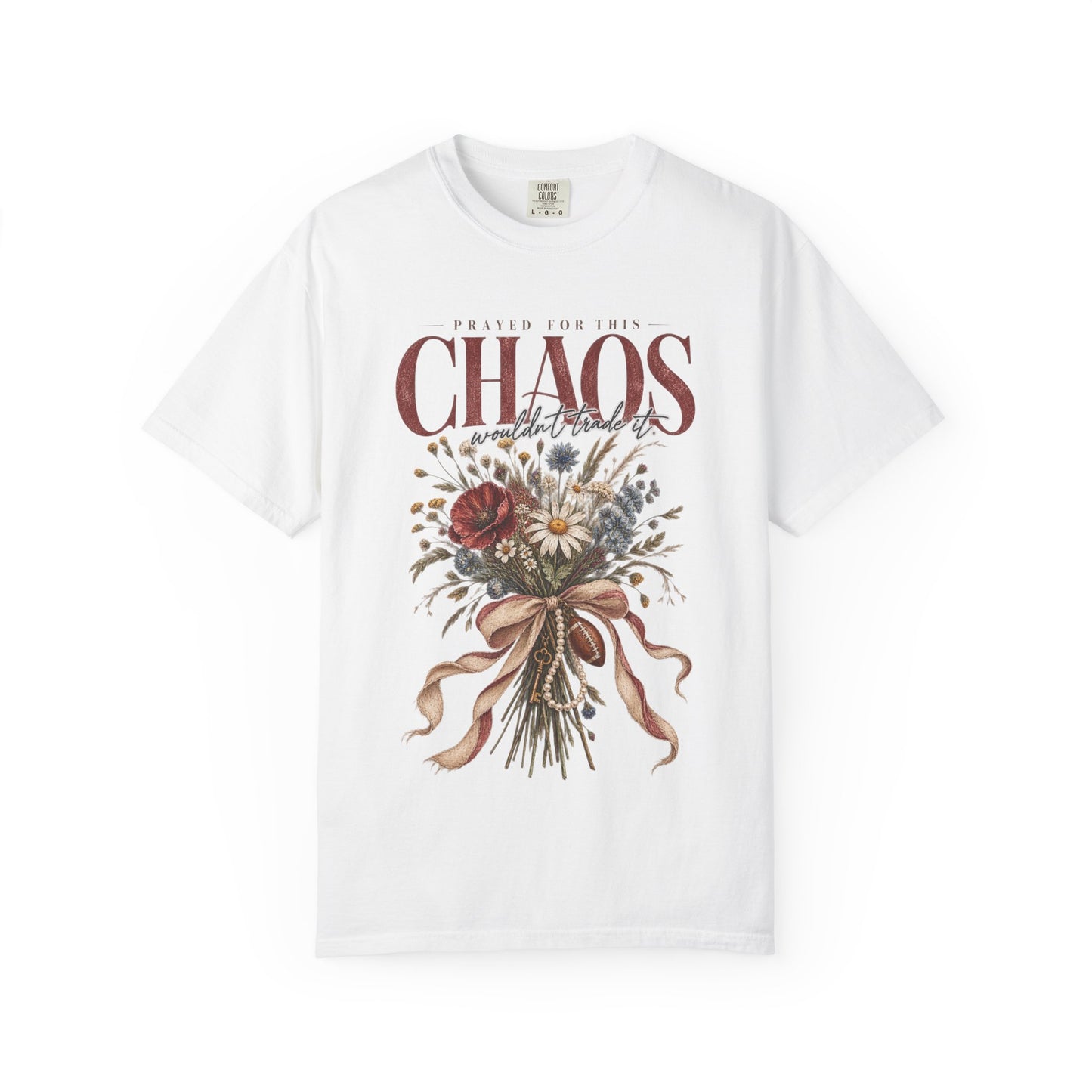 Prayed for This Chaos Shirt | Faith Based Sports Mom Tee | Football Mom Wildflower Shirt | Christian Mom