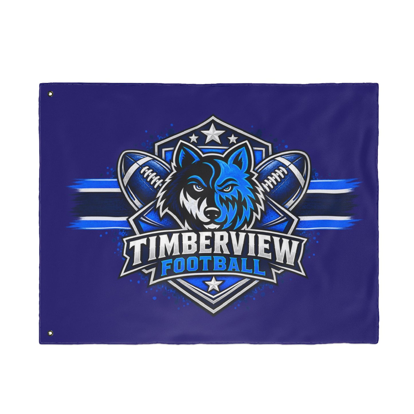 Timberview Football Wolf Flag - Double-Sided Team Banner