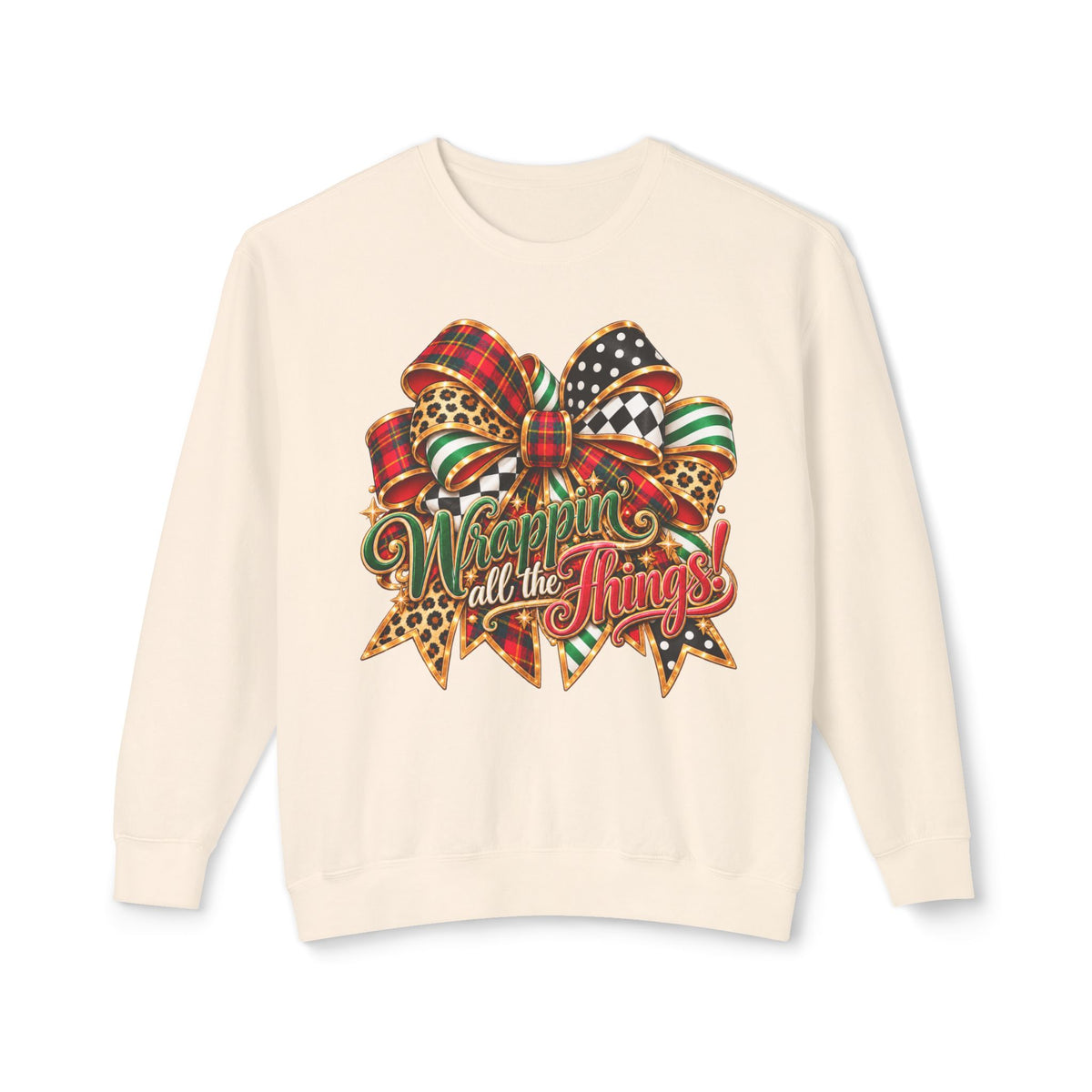 Wrapped in All the Things Christmas Bow Sweatshirt