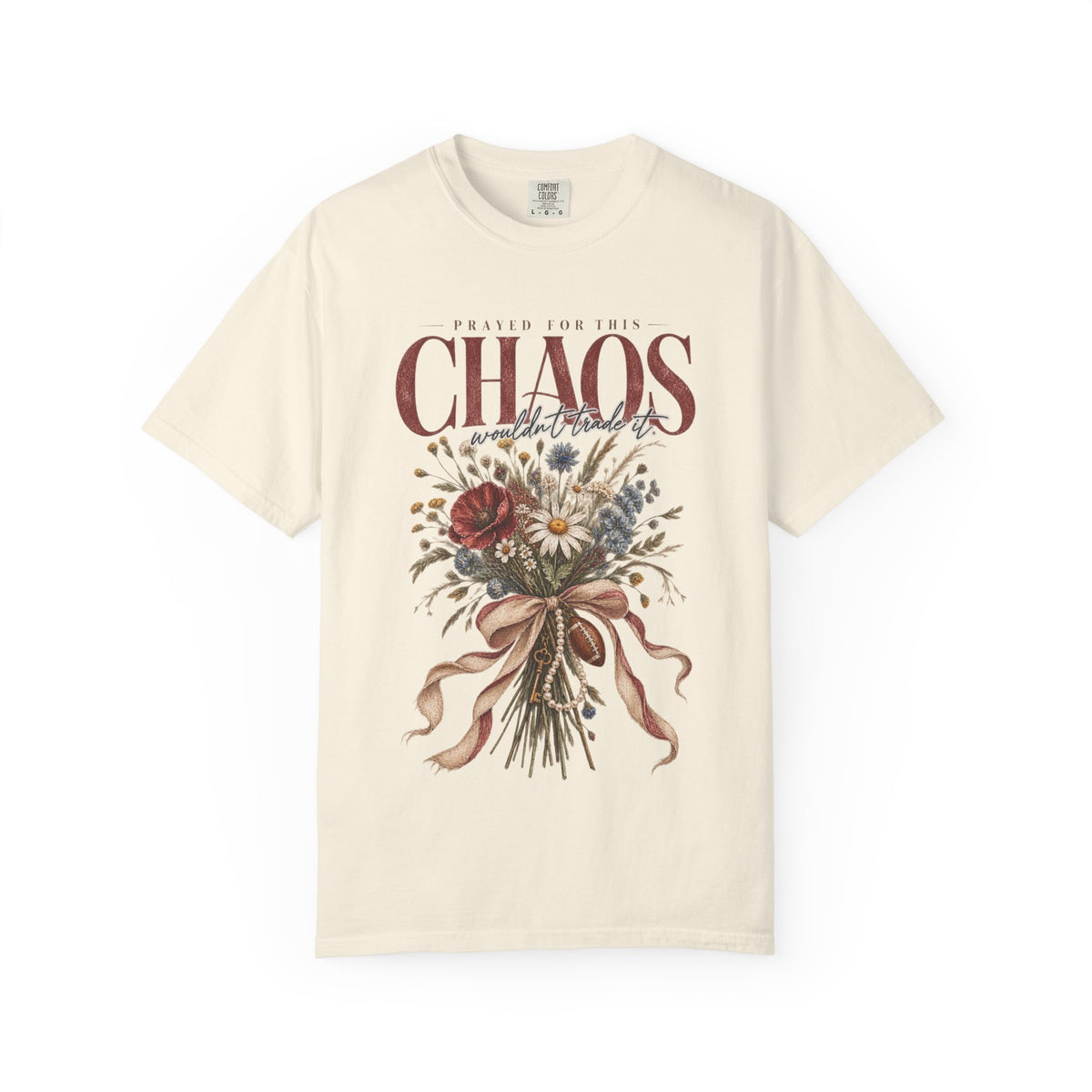 Prayed for This Chaos Shirt | Faith Based Sports Mom Tee | Football Mom Wildflower Shirt | Christian Mom