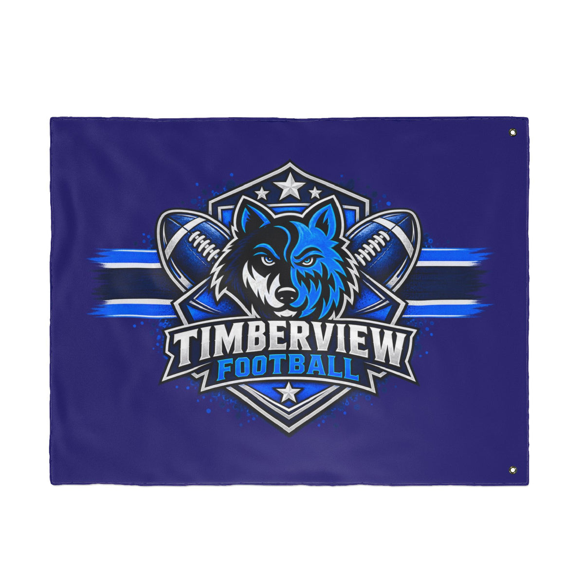 Timberview Football Wolf Flag - Double-Sided Team Banner