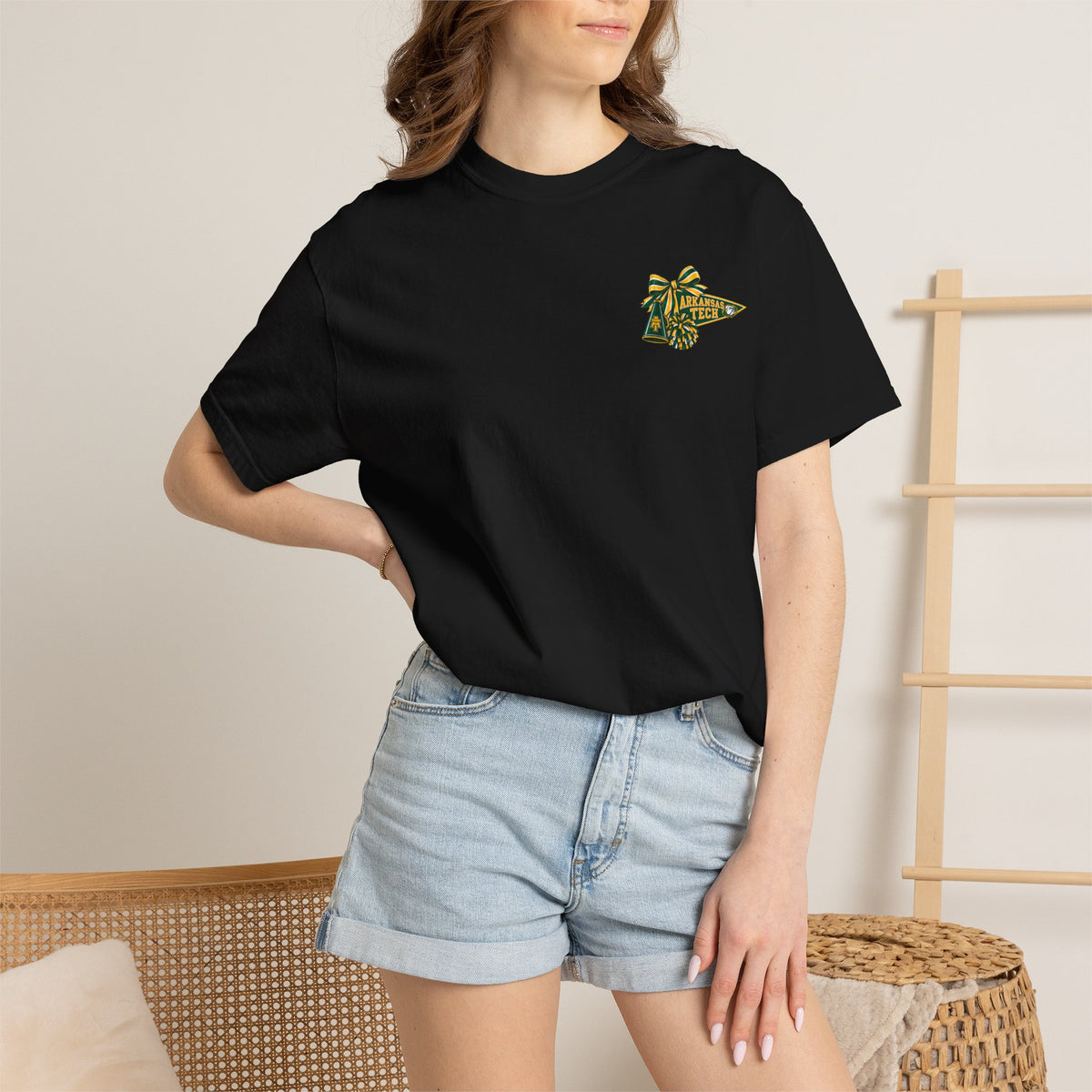 Sideline & Band Mom T-Shirt — "She’s On The Sideline, She Is Also In The Band" Football Cheer Tee