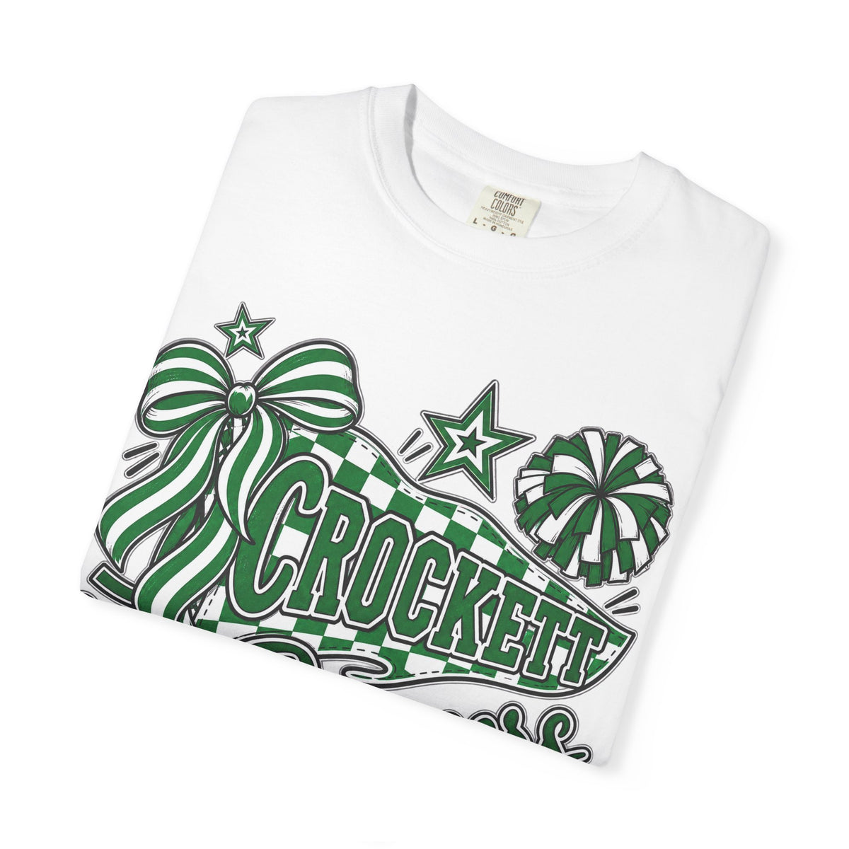 Crockett Pioneers Graphic T-Shirt — School Spirit Retro Ribbon Design