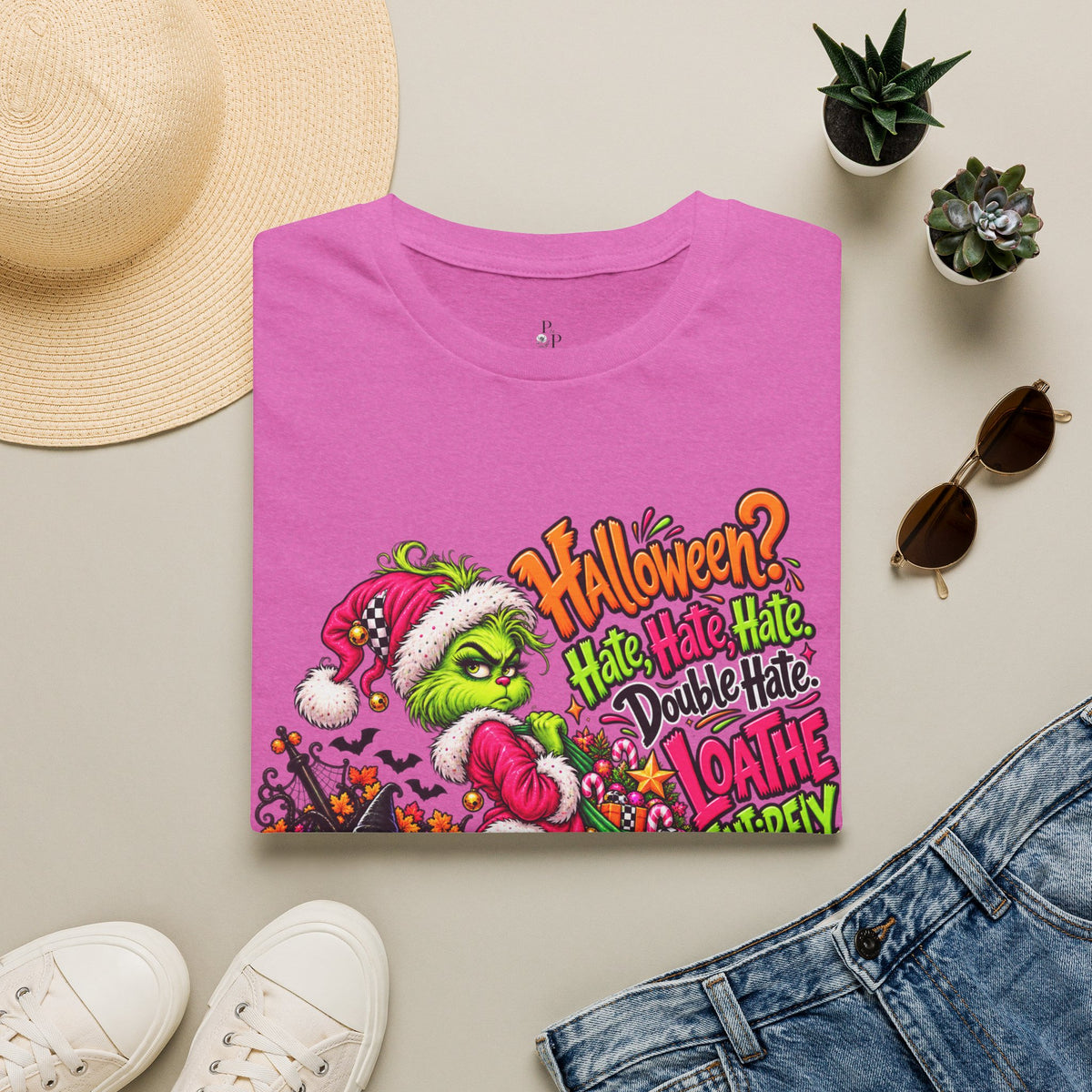 Grinch Halloween T-Shirt — "Halloween? Bah Humbug!" Festive Spooky Holiday Tee