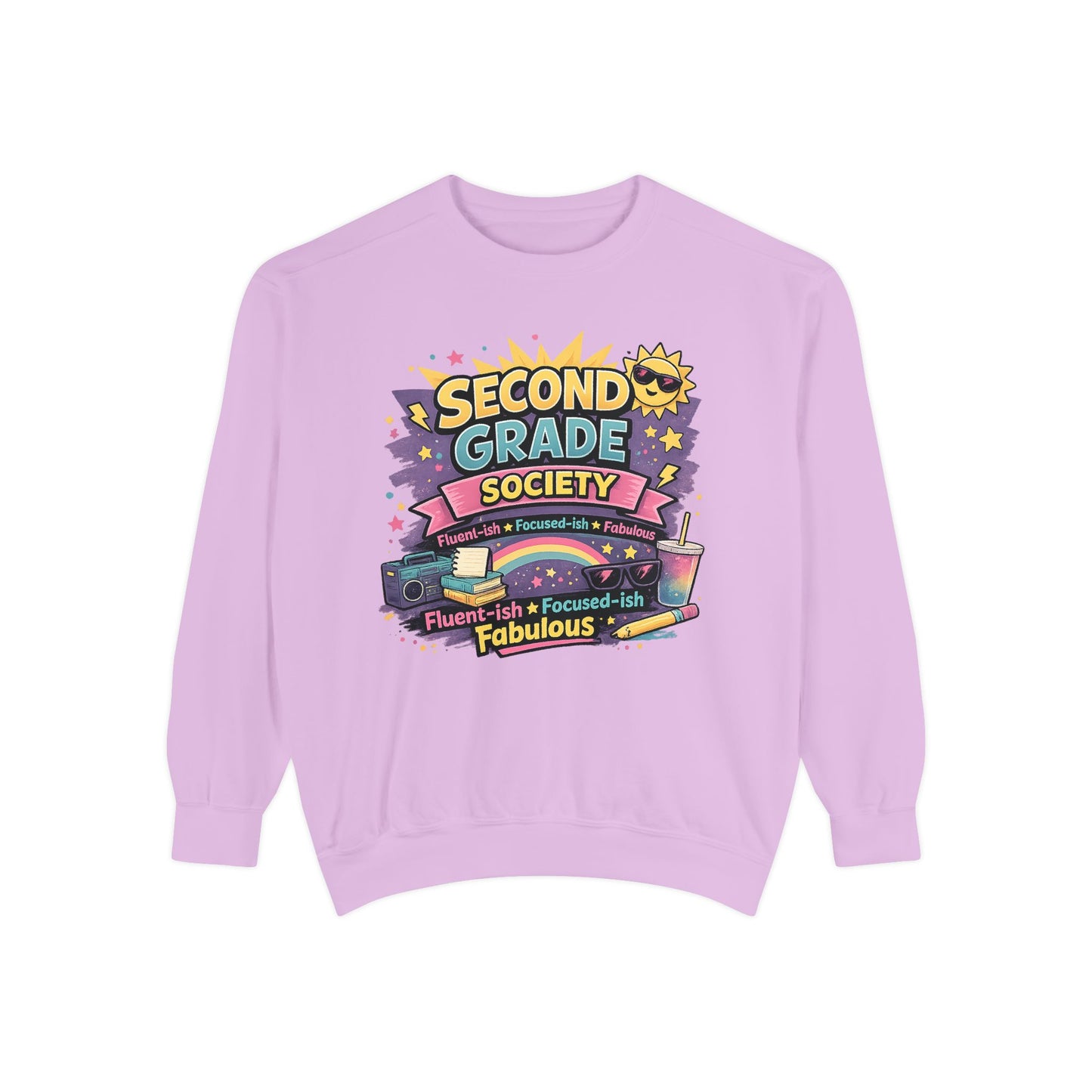 Second Grade Society - Unisex Garment-Dyed Sweatshirt