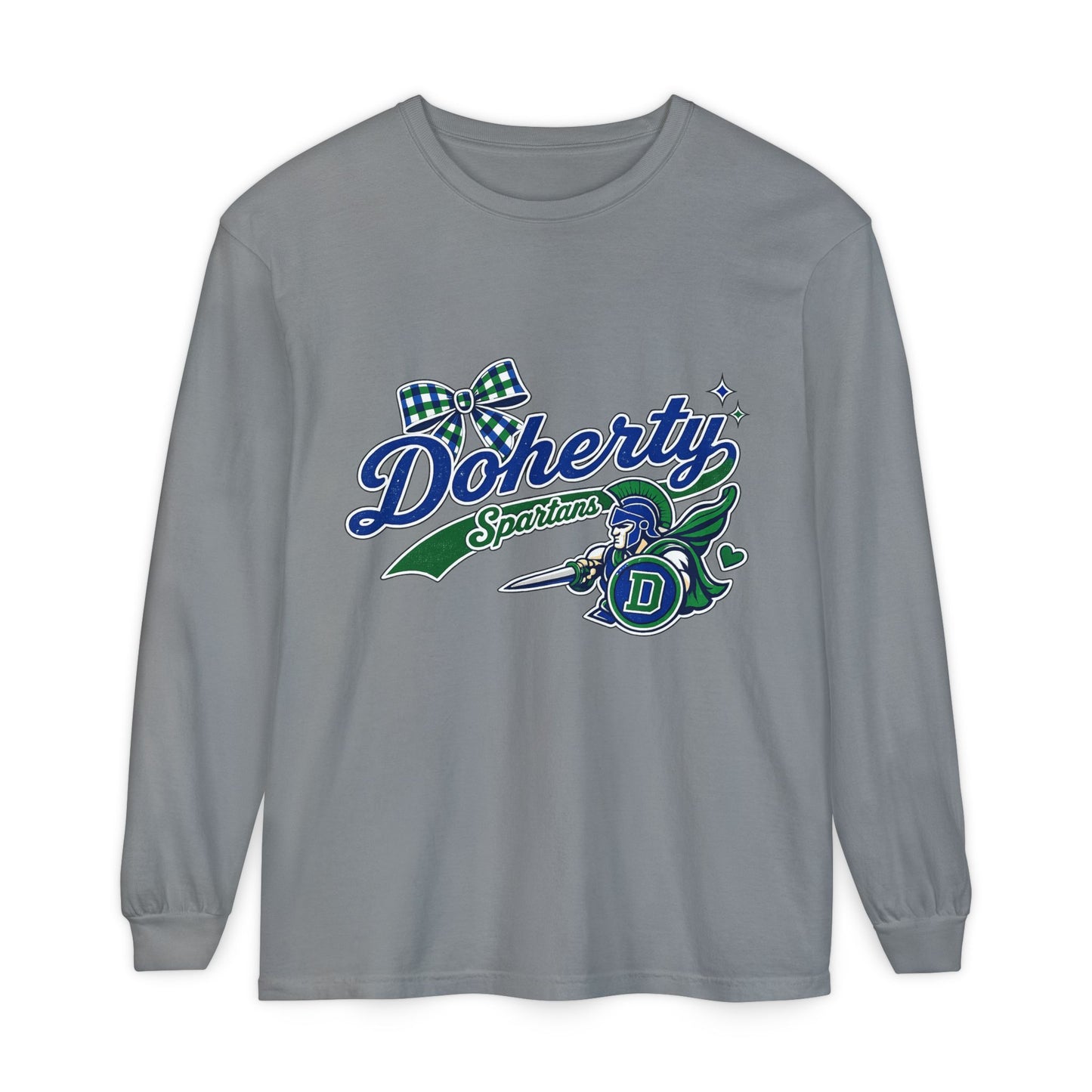 Custom High School Shirt-Unisex Garment-dyed Long Sleeve T-Shirt