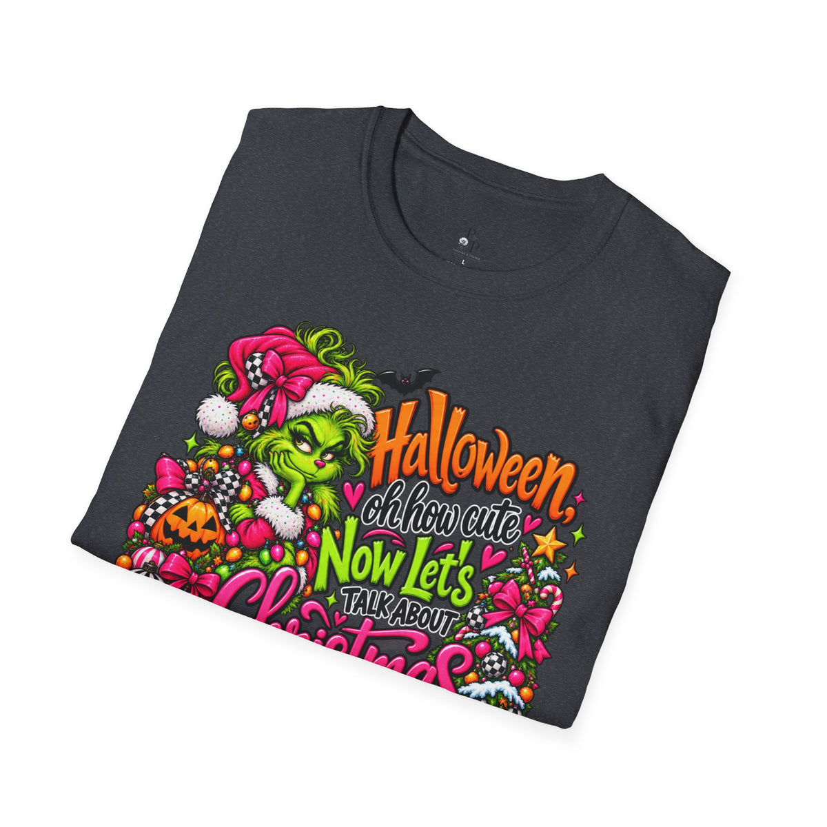Halloween Then Christmas Now T-Shirt — Grinch & Jack-o’-Lantern Holiday Mashup Tee