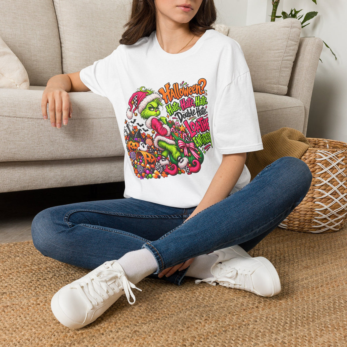 Grinch Halloween T-Shirt — "Halloween? Bah Humbug!" Festive Spooky Holiday Tee