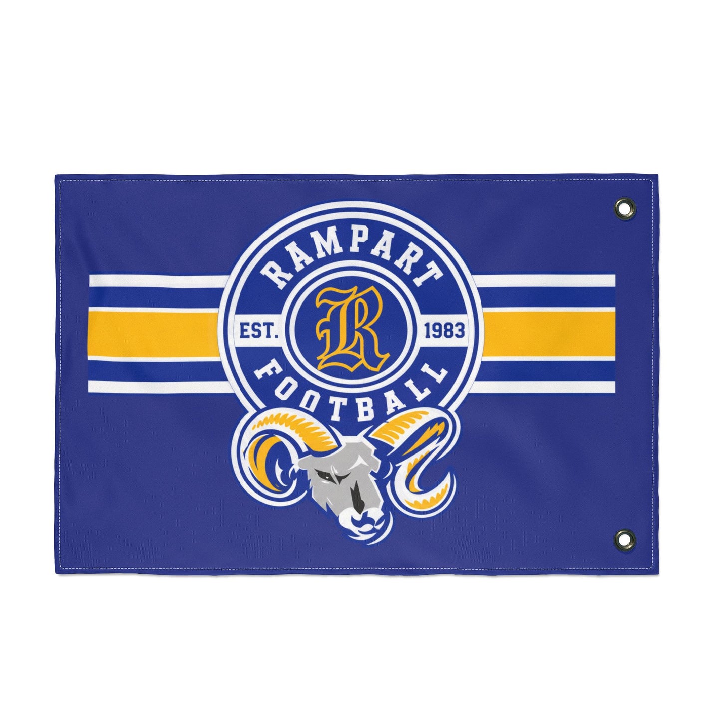 Rampart Football Double-Sided Team Flag – Blue & Gold Rams Banner
