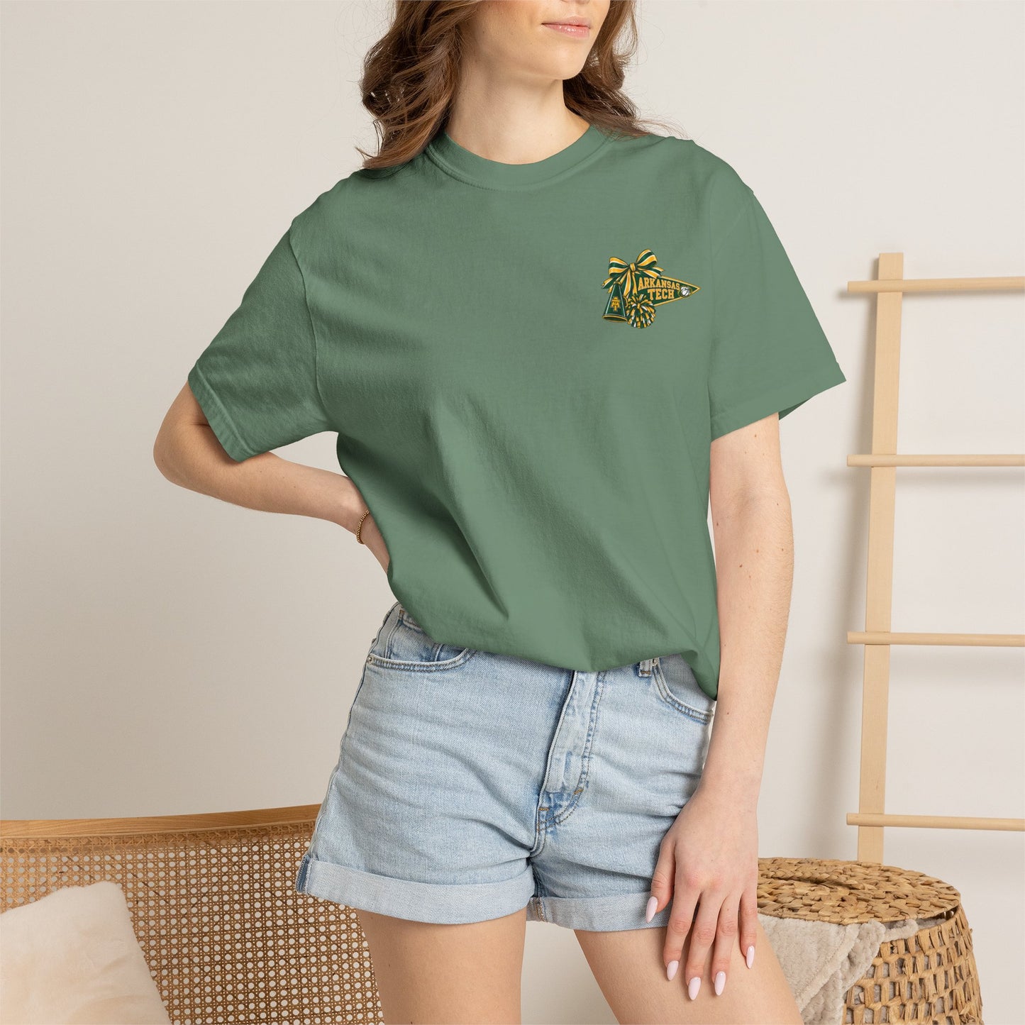 Sideline & Band Mom T-Shirt — "She’s On The Sideline, She Is Also In The Band" Football Cheer Tee