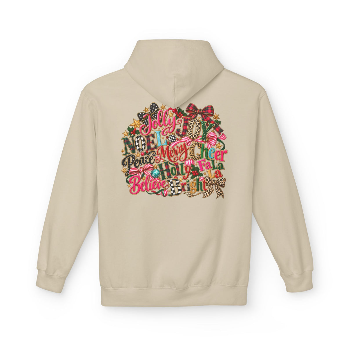 Christmas Typography and Bow Hoodie