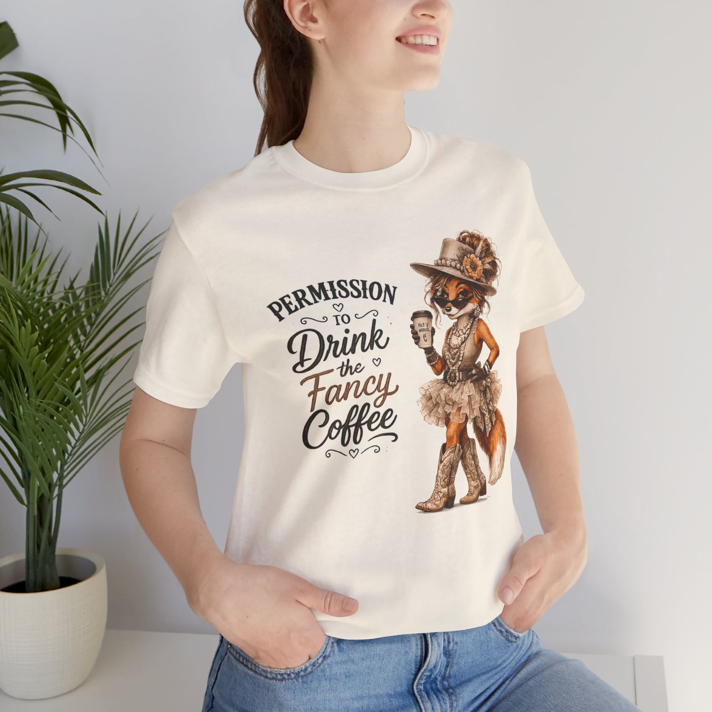 Permission to... Drink Fancy Coffee Unisex Jersey Short Sleeve Tee
