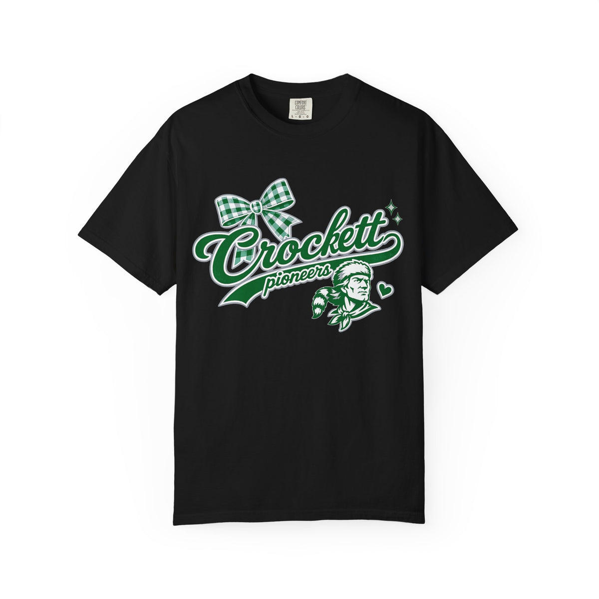 Crockett Pioneers Retro Logo T-Shirt — Vintage Green Script Tee