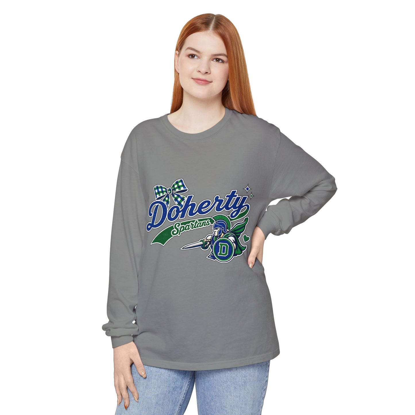 Custom High School Shirt-Unisex Garment-dyed Long Sleeve T-Shirt