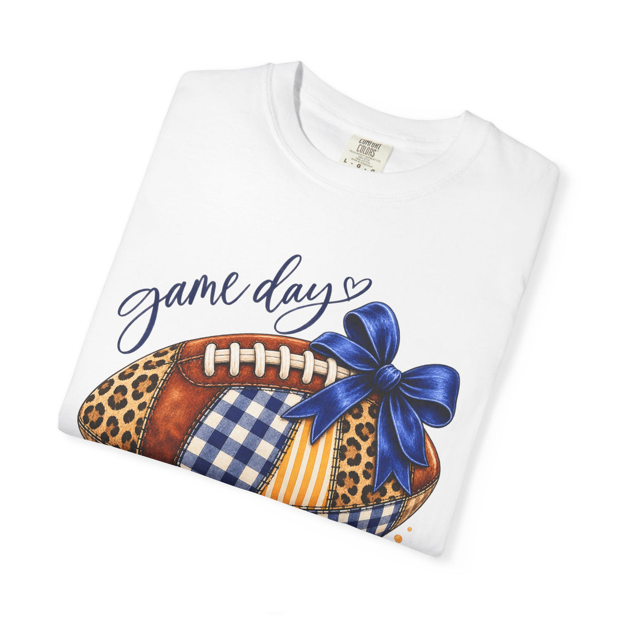 Game Day Football Tee — RAM Pride Patchwork Design