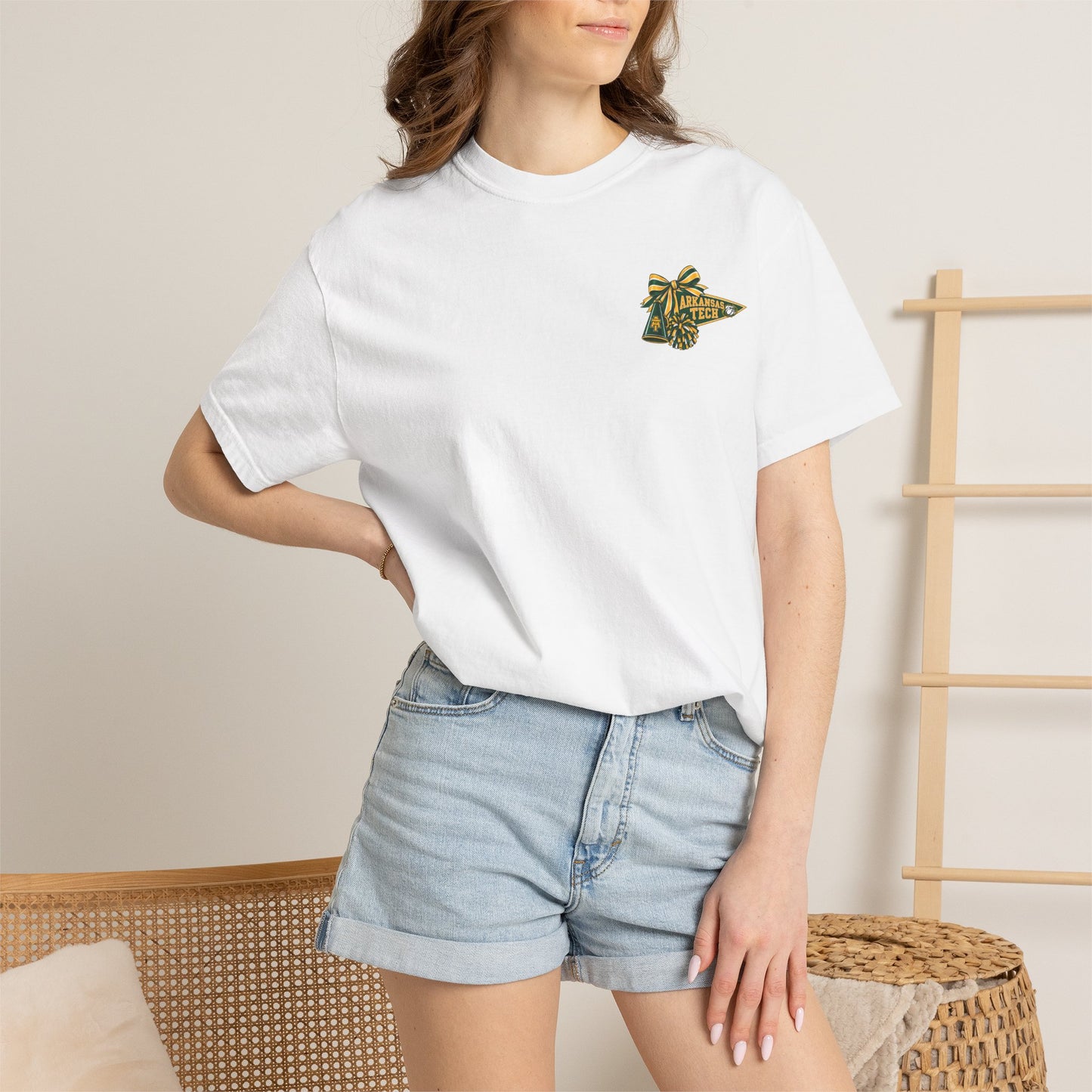 Sideline & Band Mom T-Shirt — "She’s On The Sideline, She Is Also In The Band" Football Cheer Tee