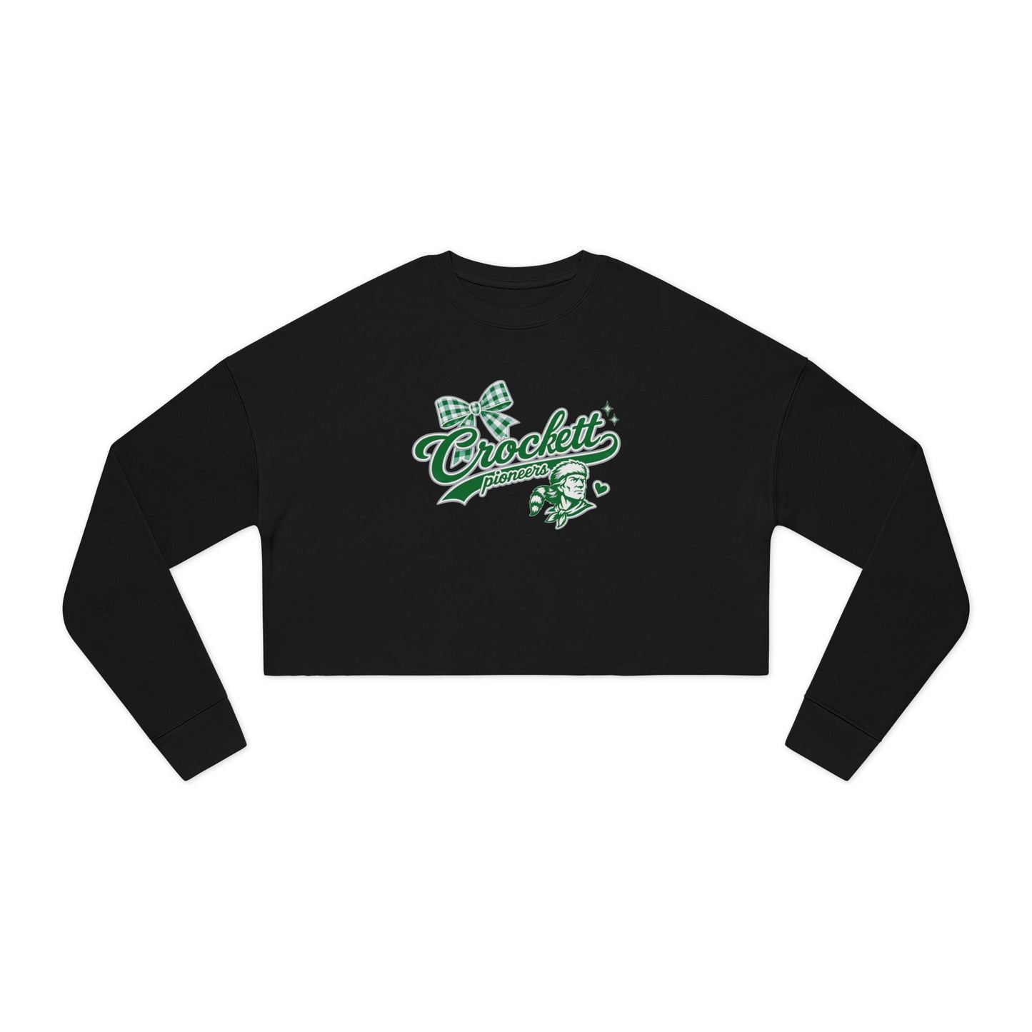 Crockett Retro Logo Cropped Sweatshirt — Womens Athletic Vintage Crewneck