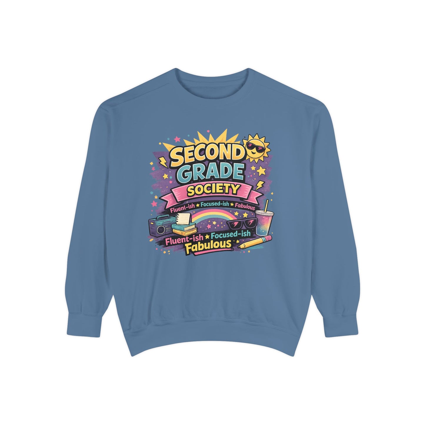 Second Grade Society - Unisex Garment-Dyed Sweatshirt