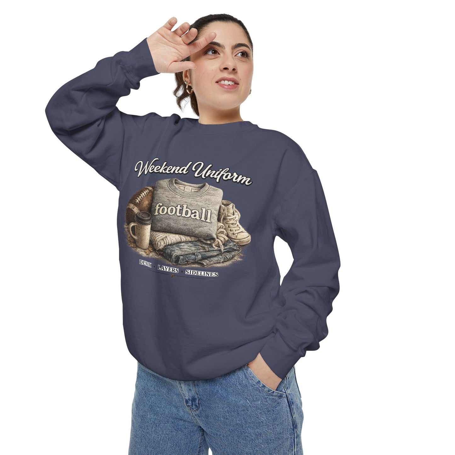 Football Sweatshirt - Unisex Garment-Dyed Sweatshirt