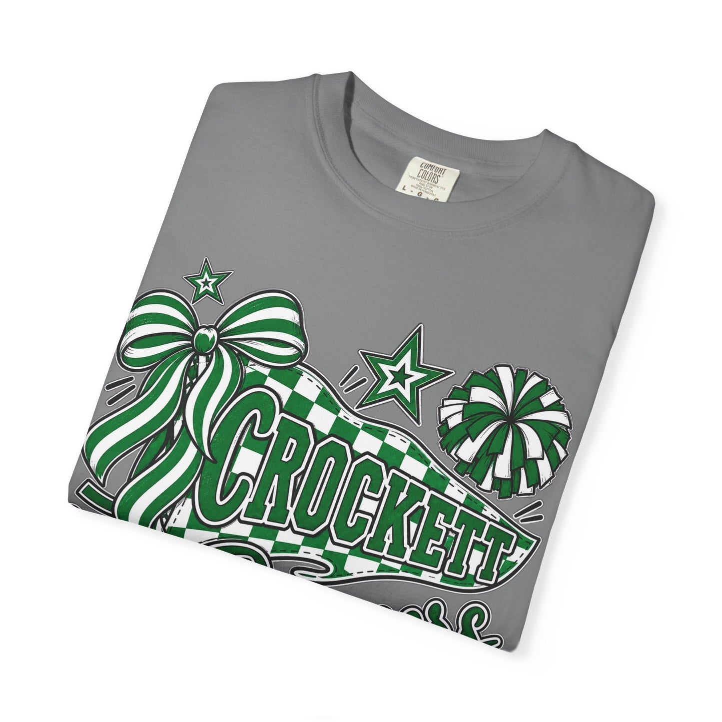 Crockett Pioneers Graphic T-Shirt — School Spirit Retro Ribbon Design