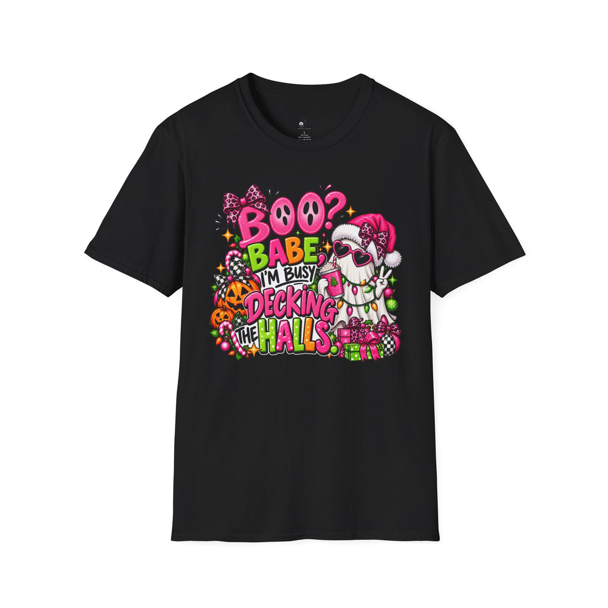 Decking the Halls Boo Babe T-Shirt — Cute Halloween-Christmas Mashup Tee