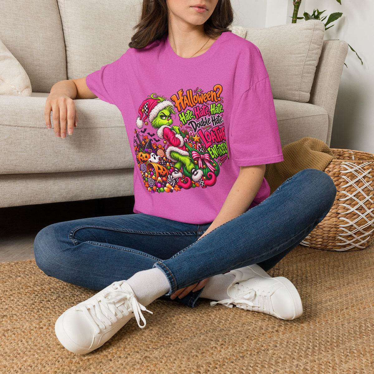 Grinch Halloween T-Shirt — "Halloween? Bah Humbug!" Festive Spooky Holiday Tee