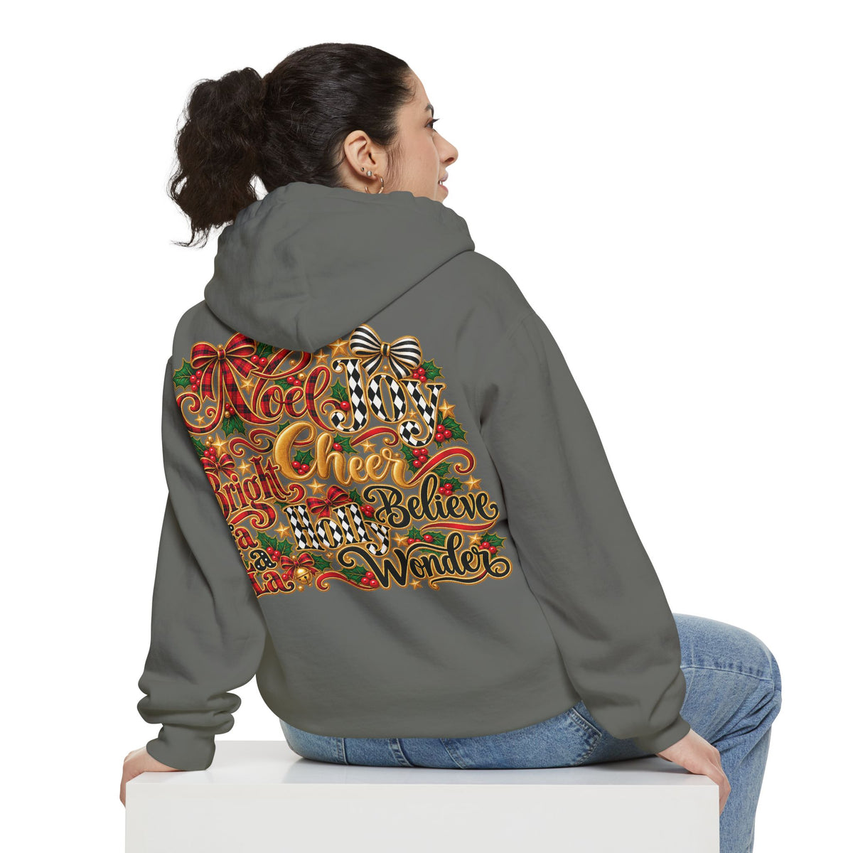 Vintage Floral Bow Christmas Hoodie