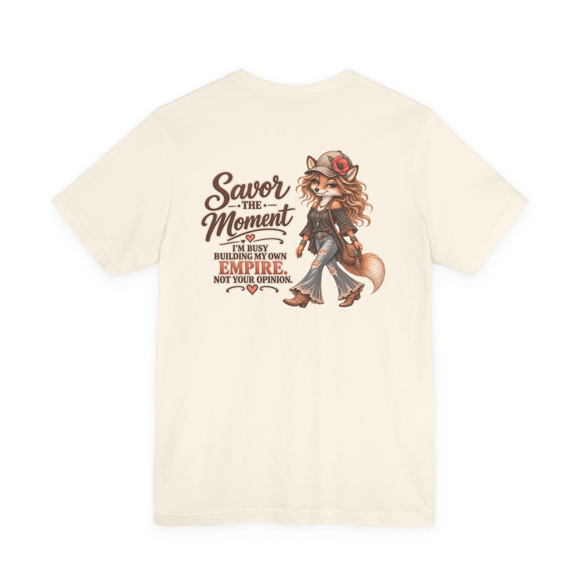 Savor the Moment Fox Graphic Tee — "Permission to…" Chest Logo