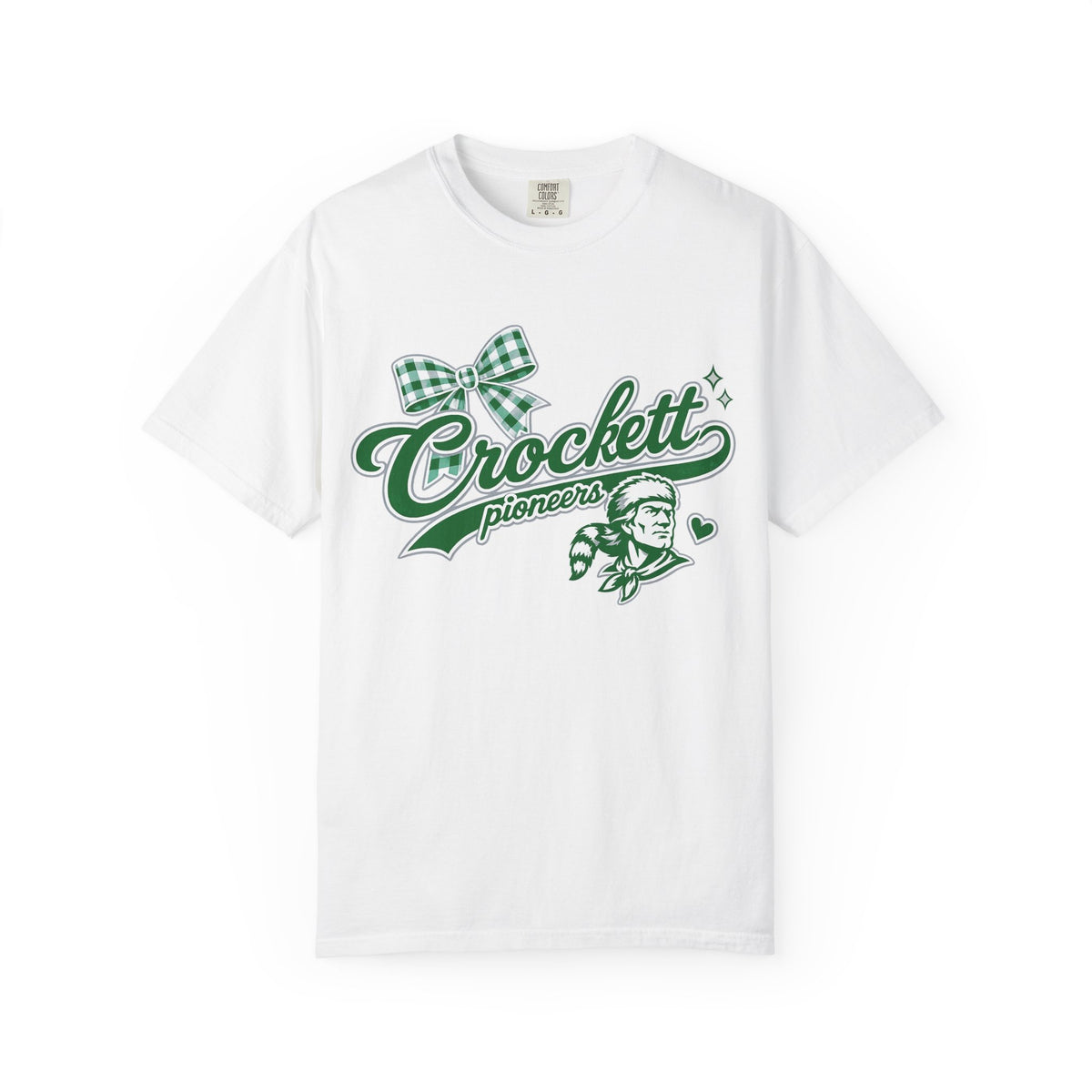 Crockett Pioneers Retro Logo T-Shirt — Vintage Green Script Tee